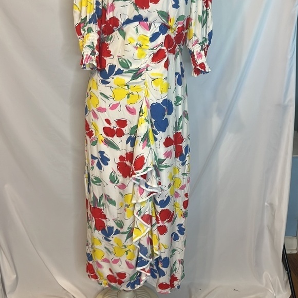 RIXO for Target Floral Mock Neck Cascade Ruffle Dress - Picture 6 of 13